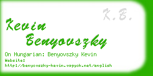 kevin benyovszky business card